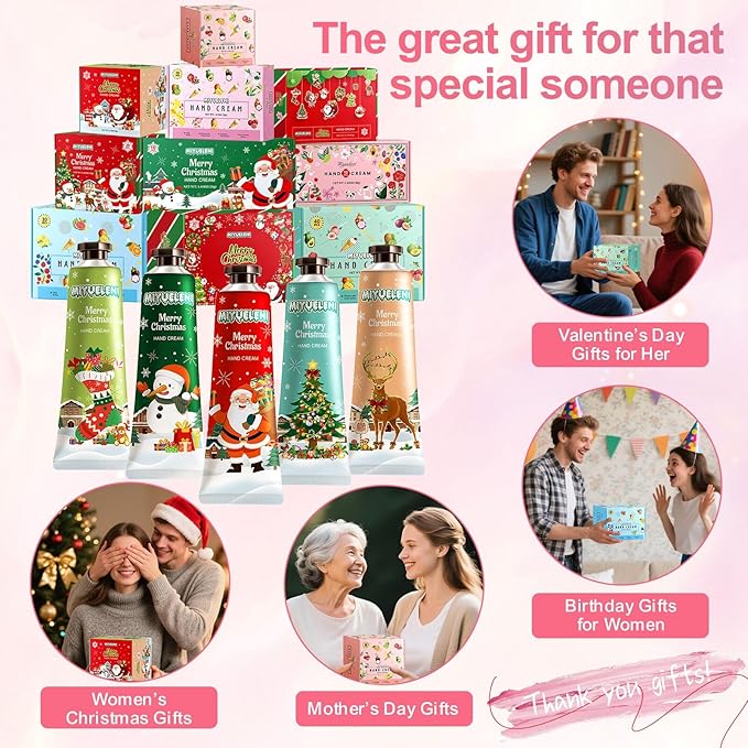 5 Pack Christmas Hand Lotion Gifts Set，Moisturizing Hand Cream for Women, Moms & Coworkers，Mini Travel Size Holiday Gifts, Stocking Stuffers & Bulk Gifts for Christmas Appreciation 30ml