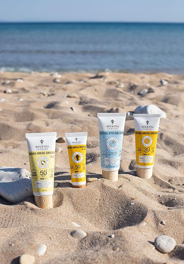 Bee and You Kids 100% Natural SPF 50 Mineral Sunscreen for Kids, Face and Body, Water Resistant, Sun Protection with Zinc Oxide & Bee Propolis, Hypoallergenic, 2.7 oz (80 mL)
