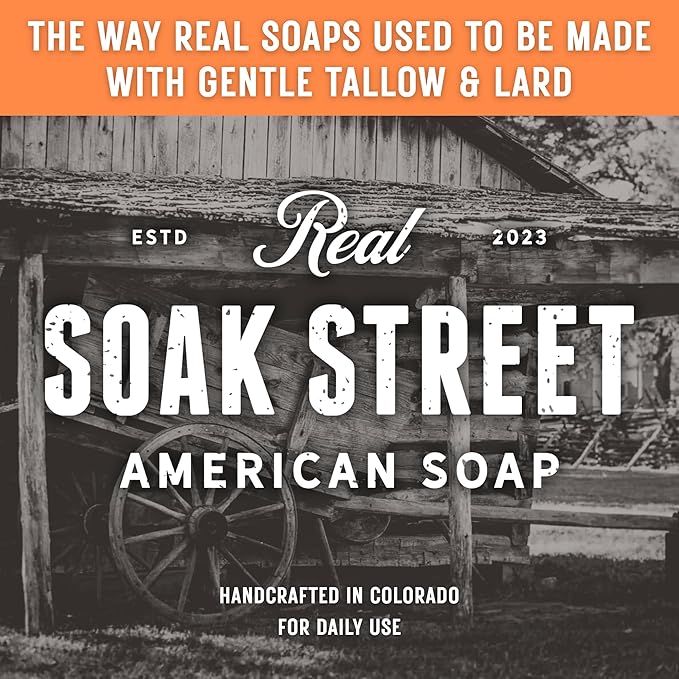 Real American Soap with Activated Charcoal & Tea Tree Oil (3 Pack) – Long-Lasting, Moisturizing Natural Bar Soap with Grass Fed Tallow, Gentle Conditioning Lard, & Coconut Oil – Daily Use