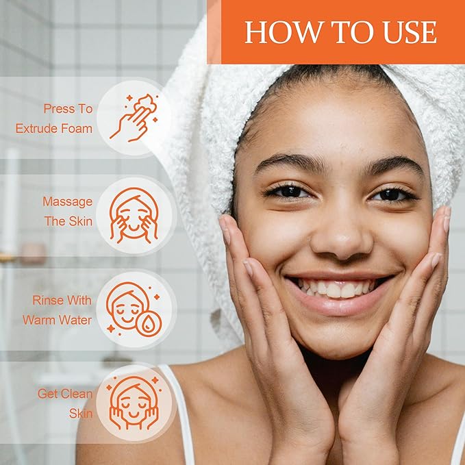 Turmeric Kojic Acid Facial Cleanser, Brightening Foaming Face Wash with Soft Massage Heads, Kojic Acid Cleanser Exfoliating, Turmeric Cleansing for Dark Spots 4.23 oz