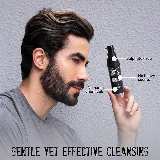 Tribal Chimp 1oz Hair Serum for Day and Night Hair Care - Argan Oil, Coconut Oil, and Biotin for Dry, Frizzy, and Damaged Hairs - Hydrating, Nourishing and Strengthening Serum