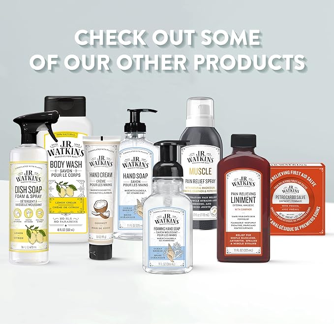 J.R. Watkins Natural Moisturizing Hand Cream, Hydrating Hand Moisturizer with Shea Butter, Cocoa Butter, and Avocado Oil, Cruelty Free, 3.3oz, Cherry Blossom, 3 Pack