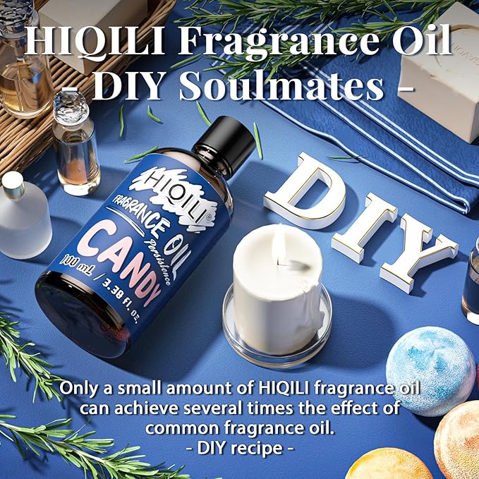 HIQILI Candy Fragrance Oil for Aromatherapy Diffuser, Car Freshies, Perfect for Soap, Perfume & Candle Making, Add in Shampoo and Lotion - 3.38 Fl Oz
