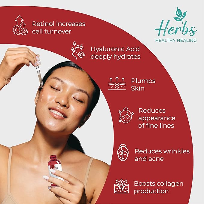 AURA Anti-Aging Retinol Serum 1% – Encapsulated Retinol, Hyaluronic Acid, Vitamin C & E, Collagen, Niacinamide – Value Pack 1.69 Fl Oz – Hydrates, Smooths & Revitalizes Skin