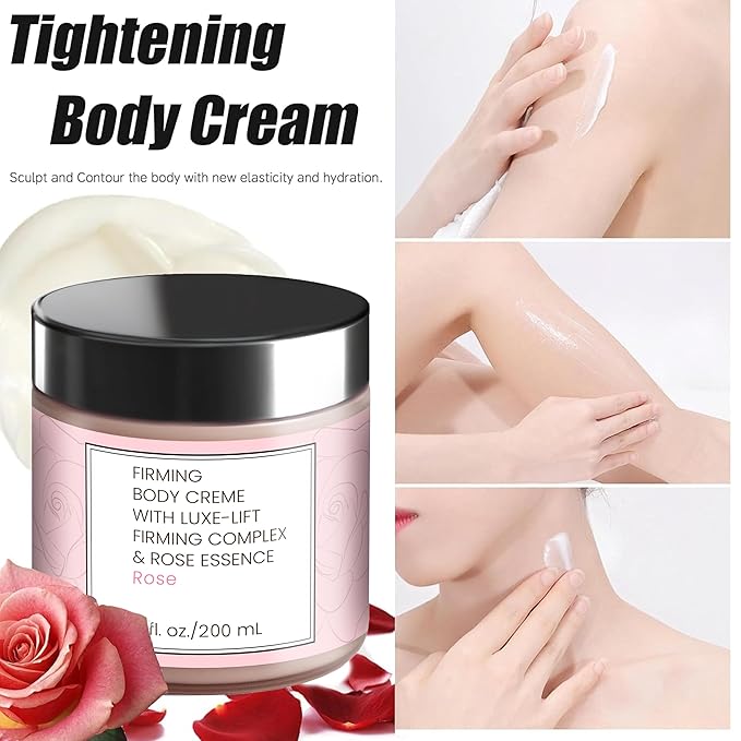 Champagne Lift Body Creme – Luxe-Lift Firming Complex & Pink Pepperslim for Tightened, Hydrated Skin (Vanilla)