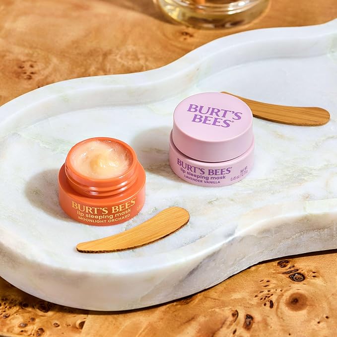 Burt’s Bees Lavender Vanilla Lip Sleeping Mask, With Hyaluronic Acid and Squalane Moisturizer To Instantly Hydrate Lips, Overnight Mask and Treatment, 0.45 oz.