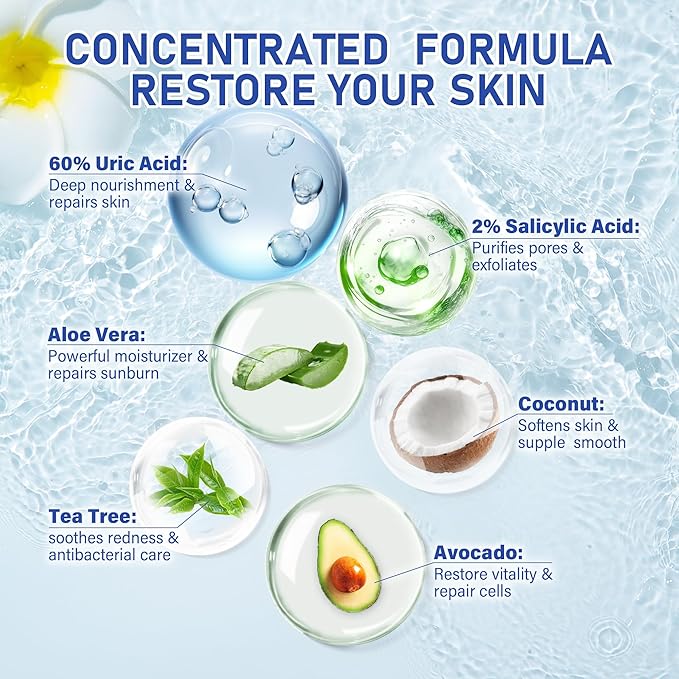 Urea Cream 60 Percent For Feet Maximum Strength - Intensive Repair Dry Cracked Skin, Urea Cream For Foot, Foot Cream For Dry Cracked Heels and Feet, 2 Pcs - 1.41 Oz