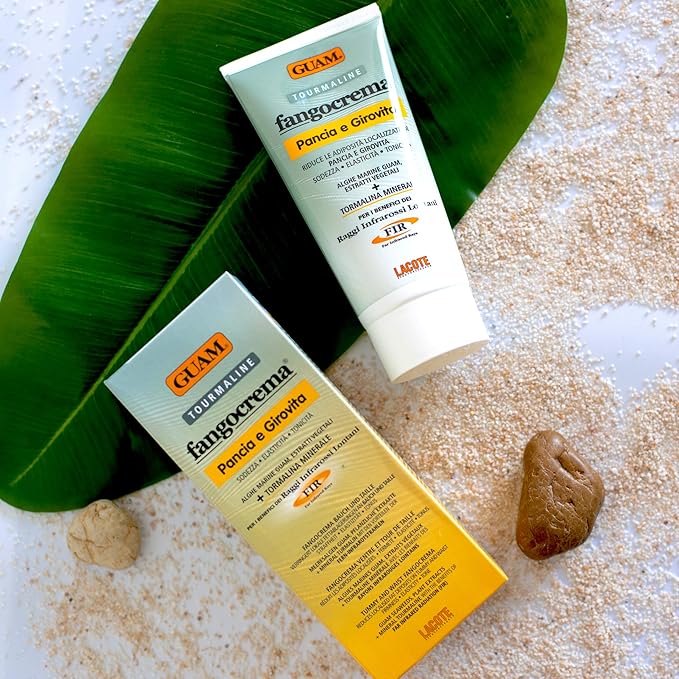 Guam Anti-cellulite Cream for Belly, Hot Skin Tightening Cream for Stomach with Black Tourmaline, Natural Cellulite Remover and Tummy Tightening Cream, 150 ML