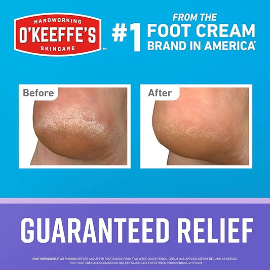 O'Keeffe's for Healthy Feet Night Treatment Foot Cream-7 oz Tube (1 Pack)-Guaranteed Overnight Relief for Extremely Cracked, Dry Feet, Repairing Skincare, Instantly Boosts and Retains Moisture Levels