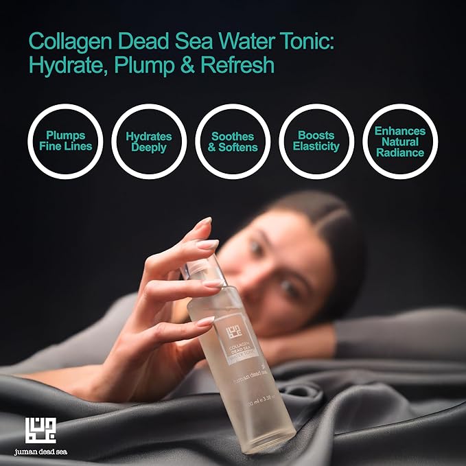 Juman Dead Sea Minerals Collagen Hydrating Face Tonic | Active Skin Repair Spray with Collagen & Natural Extracts | SLS & Paraben Free | For Daily Use