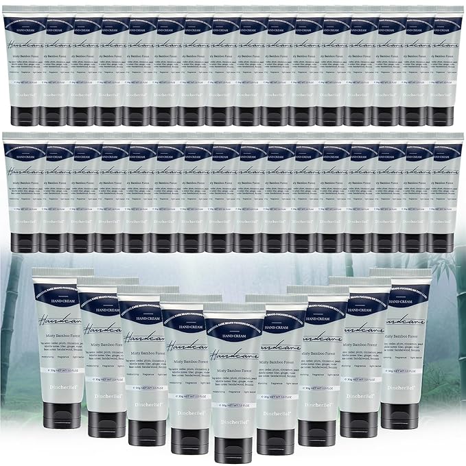 100 Pack Misty Bamboo Forest Hand Cream Bulk - Travel Size Scented Hand Lotion Set for Dry Cracked Hands, Ideal Holiday Gift for Women/Nurse/Bridesmaid/Teacher Appreciation, 1.0 oz/30 ml