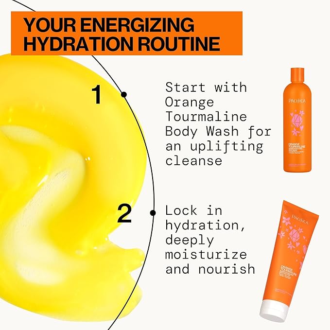 Pacifica Body Wash - Orange Tourmaline Super Hydrating Body Wash - Bath & Shower Gel - Clean Beauty, Vegan & Cruelty-Free Dermatologist Tested