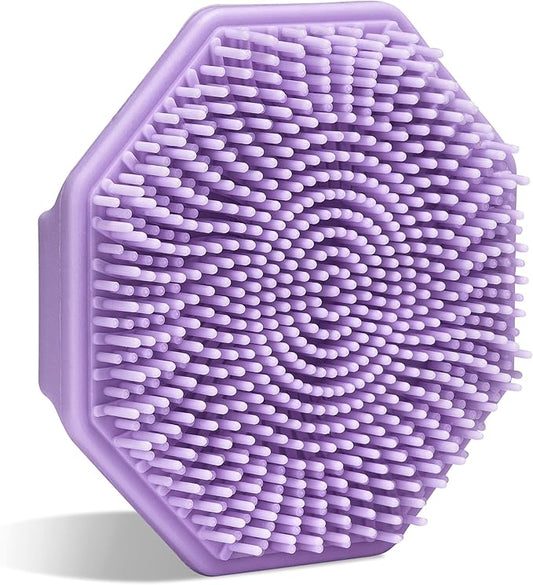 Sud Scrub® Antimicrobial Silicone Face Scrubber, 1 Pack, Gentle Face Exfoliator for Sensitive Skin, Eco Friendly Facial Cleansing Brush, Exfoliating Face Brush for Men and Women (Purple)