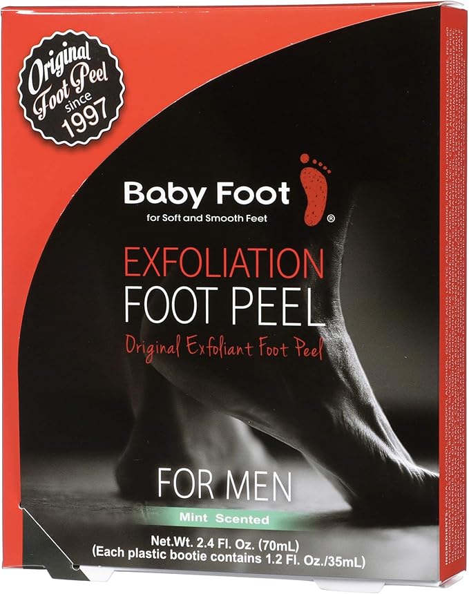 Baby Foot Original Foot Peel Mask with Men's Foot Peel - Repair Rough, Dry Cracked Feet and remove Dead Skin, Repair Heels and enjoy Baby Soft Smooth Feet - 2.4 Fl. Oz