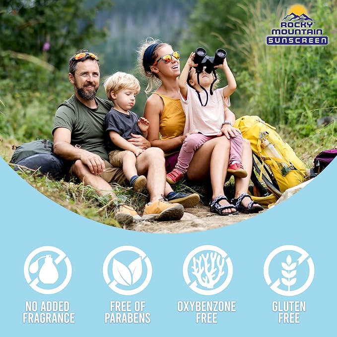 Rocky Mountain Sunscreen SPF 50 16 oz | Broad Spectrum UVA/UVB Protection | Hawaii 104 Reef Act Compliant (Oxybenzone & Octinoxate Free) | Water Resistant 80 Min. | Fragrance Free With Pump (16 Fl Oz)