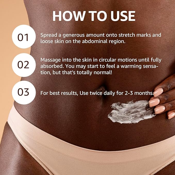 Moisturizing Belly Firming Cream: Firming Cream for Loose Skin - Skin Tightening Cream for Stomach, Arms, Belly, Thighs and Butt 100 ml