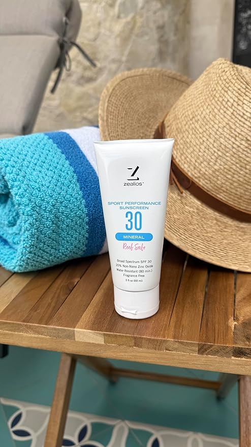 Zealios Reef Safe Sun Barrier SPF 30 Skin Care Body Lotion, Water Resistant Non-Greasy Sunscreen, 20% Non-Nano Zinc Oxide, Sensitive Skin-Friendly for Running, Cycling, Swimming, Outdoor Adventures