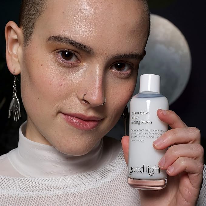 Good Light Moon Glow Milky Toner. Dreamy, Ultra-Light Hydrating Milk Toner for Face. Made with Niacinamide, Ceramides, and AHAs for Glass Skin. Vegan, Fragrance Free Korean Skin Care. 3.38 Fl. Oz.