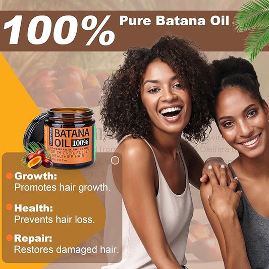 Unrefined Batana Oil for Hair Growth, Dr. Sebi Raw Batana Oil from Honduras, Hair Mask Hair Growth oil with Organic and Natural Ingredients, 4.06 fl oz (4.06 fl oz, Coffee)