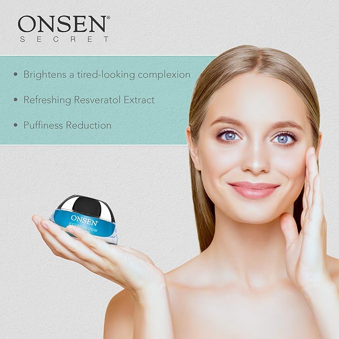Onsen Secret Under Eye Cream Anti Aging Eye Cream Treatment Gel Sacred Japanese Hot Spring Minerals for Wrinkles and Dark Circles, Firming Eye Cream for Morning & Night (30 ml)