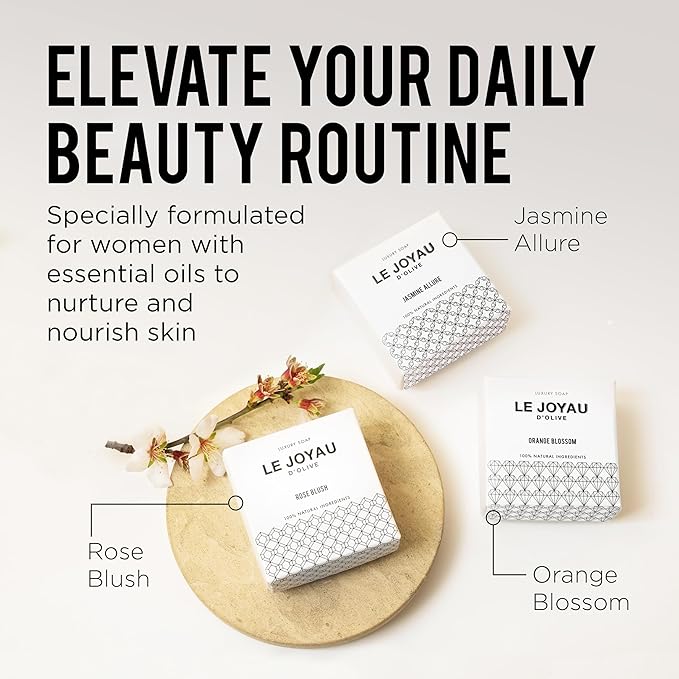 LJO Soap No Artificial Fragrances Only Essential Oils | Made with 4 All-Natural Ingredients | No Titanium Dioxide | Designer Soap for Women | All-Skin Types | 100% Biodegradable Gift Set
