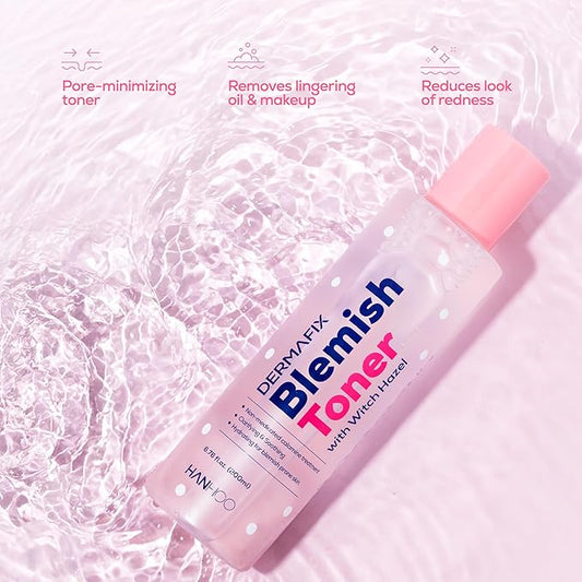 Hanhoo DermaFix Blemish Toner with Calamine and Witch Hazel | Soothes Redness and Inflammation | Regulates Oil Production and Helps Prevent Breakouts | 6.76 fl. oz.