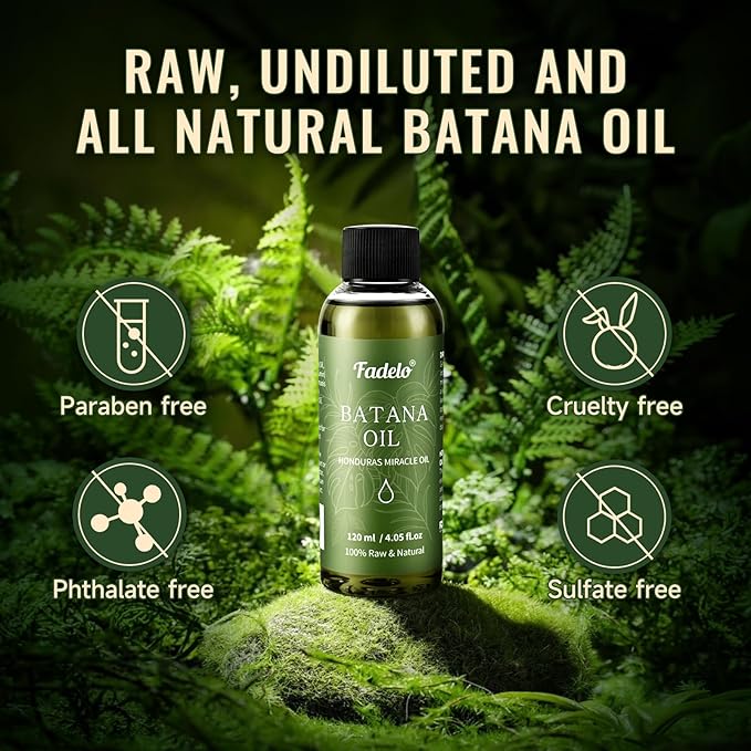 Batana Oil - Dr Sebi Organic Oil for Hair Growth, 100% Raw Pure Natural from Honduras, Deeply Nourishing Scalp for Thicker & Stronger Hair, 8.11 fl oz