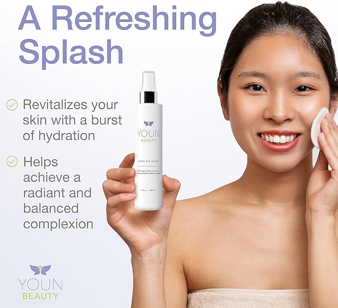YOUN Beauty Green Tea Toner Face Mist Spray | Alcohol-Free, pH-Balancing & Hydrating Toner with Green Tea and Chamomile Extracts by Dr. Anthony Youn (180ml)