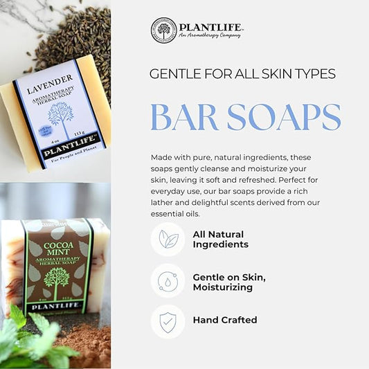 Plantlife Sandalwood Bar Soap - Moisturizing and Soothing Soap for Your Skin - Hand Crafted Using Plant-Based Ingredients - Made in California 4oz Bar