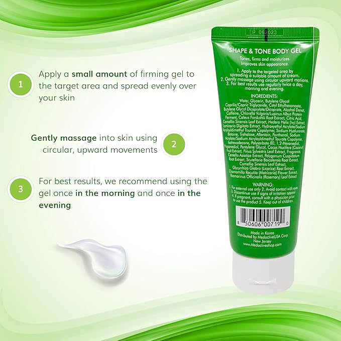 Anti-Cellulite Gel Cream – Body Moisturizer for Arms Legs and Stomach – Lift and Slim body cream by Shape and Tone 300 ml