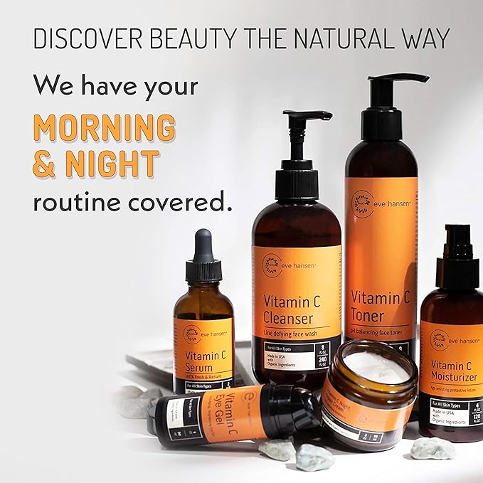 Eve Hansen Vitamin C Face Moisturizer - Lightweight Hydrating Cream with Vitamin B, Green Tea, Jojoba Oil - Cruelty-Free & Natural Ingredients - 4 oz