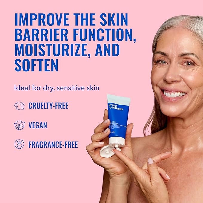 Good Molecules Rich Cream with Ceramides 50 ml / 1.6 oz – Daily Facial Moisturizer for Dry Skin, Redness – Face Lotion with Betulin Soothe, Plump, Hydrate, Moisturize – Anti-aging Skin Care