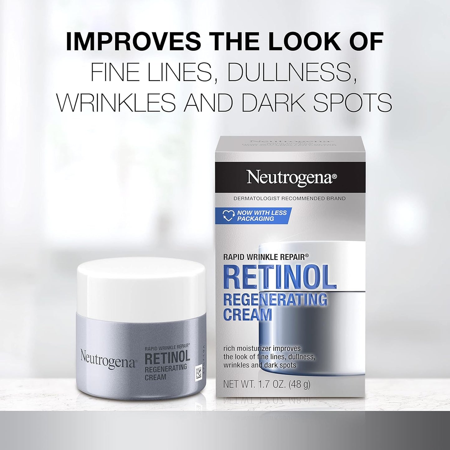 Neutrogena Rapid Wrinkle Repair Retinol Face Moisturizer with Hyaluronic Acid – Anti-Aging Face Cream + Bonus Hydro Boost Facial Cleanser, 1.7 oz + 0.5 oz Set ✨💧