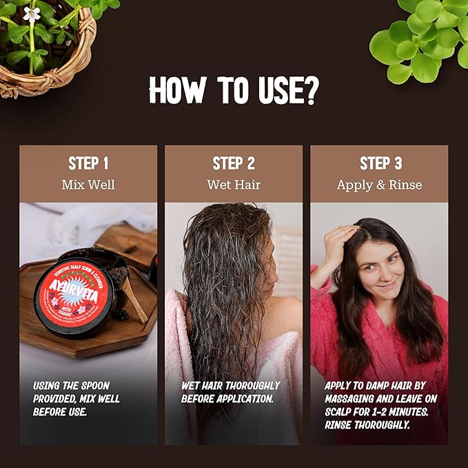 Brahmi Scrub & Cleanser – Deep Exfoliation & Cleansing – Best for Hair Care & Hair Growth - Instant Relief for Irritated Scalps – Restorating Ayurvedic Hair Exfoliator for Men & Women - 6.7oz