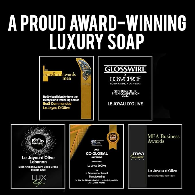 LE JOYAU D'OLIVE LJO No Synthetics All-Natural Soap | Minimal Ingredients | No Chemicals | No Perfumes | No Titanium Dioxide | Made with Essential Oils | For Face & Body | Twice Milled Soap Gift Set