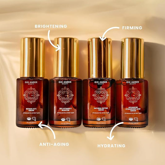 Gin Amber Beauty - Pack of 4 Serums (1 fl oz - 30 ml)