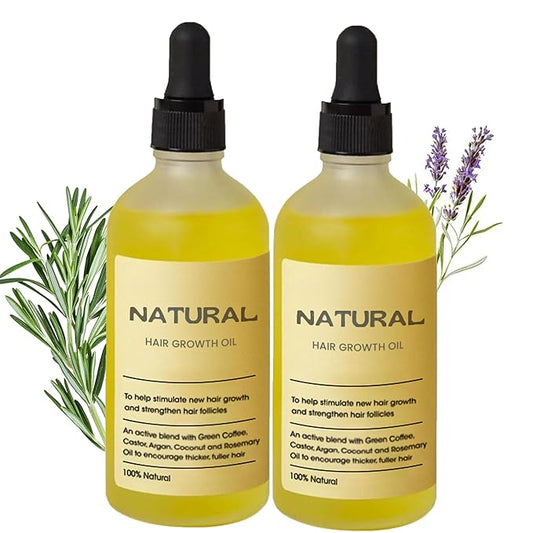 Hair Growth Oil，hair Growth Serum，100% Natural Rosemary Oil ，Improve Your Scalp Health & Forces Hair Growth Naturally Inunder (2PCS)