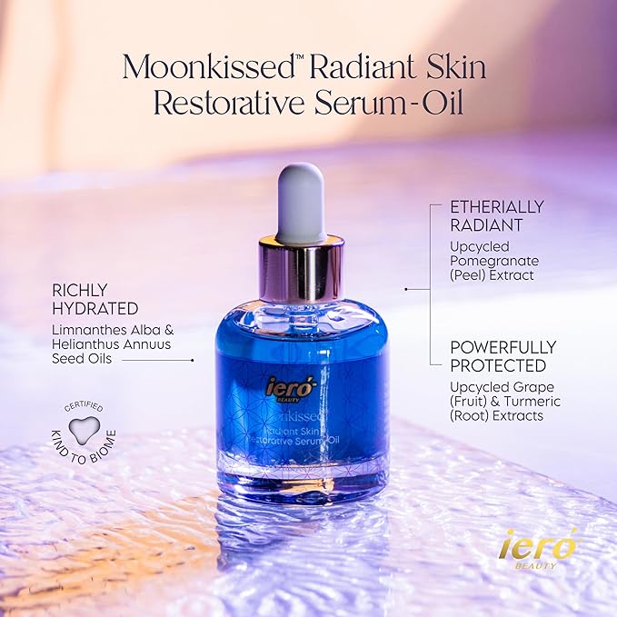 ieró Beauty Moonkissed Radiant Skincare Restorative Serum Oil | Face Moisturizer | Hydrating Face Oil Treatment | Anti Aging | Restore Suppleness | All Skin Types | 1 FL OZ/30ML | Made in Italy
