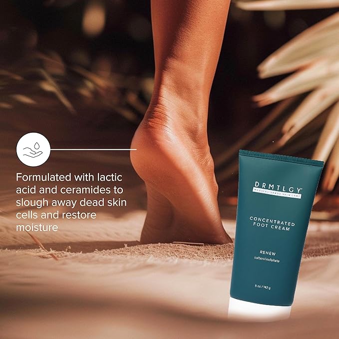 DRMTLGY Concentrated Foot Cream for Dry Cracked Heels - Heel Cream & Foot Lotion for Dry Cracked Feet -Dry Feet Treatment for Women & Men