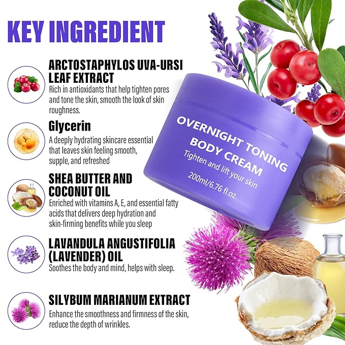 Get Dream Overnight Toning Whip 200mL/6.76oz - Anti-Wrinkle Body Firming Cream Cellulite Remover for Legs and Body - Anti Aging Skin Tightening Cream for Women Target Look Of Loose Skin