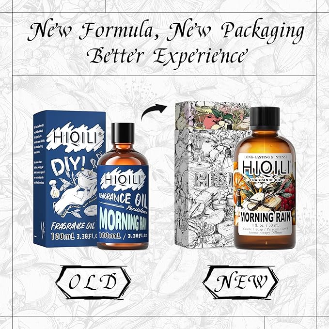 HIQILI Morning Rain Fragrance Oil for Soap, Candle & Hair Conditioner Making, Fresh Scent for Home, Car Diffuser - 1 Fl Oz