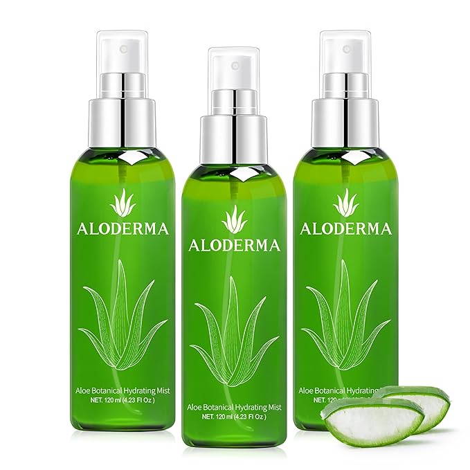 Aloderma Aloe Botanical Hydrating Mist Made with 82% Organic Aloe Vera - Soothing, Moisturizing Facial Spray with Panthenol - Refreshes, Invigorates Skin Throughout the Day, 120ml/4.23Oz (3)
