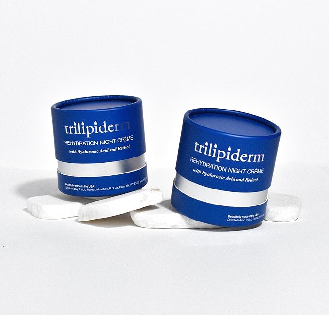 Trilipiderm Rehydration Night Crème W/Hyaluronic Acid, Vitamins A, C, E & Medyssinnian Lipid, Anti Aging Facial Night Cream Moisturizer for Face & Neck, Anti Wrinkle Cream for Men & Women, 1.7 Fl Oz