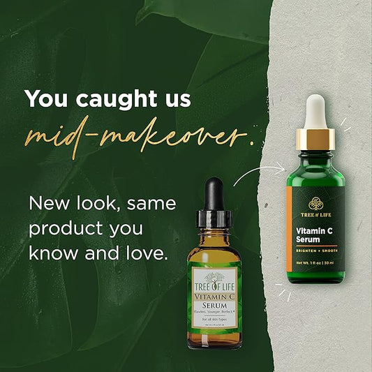 Tree of Life Beauty Facial Skin Care Set, Brightening, Firming, Hydrating, Dry Face, Dermatologist Tested - Vitamin C Serum (Brightens) + Retinol Serum (Smooths) - Skin Care Kit, 2 count of 1 Fl Oz