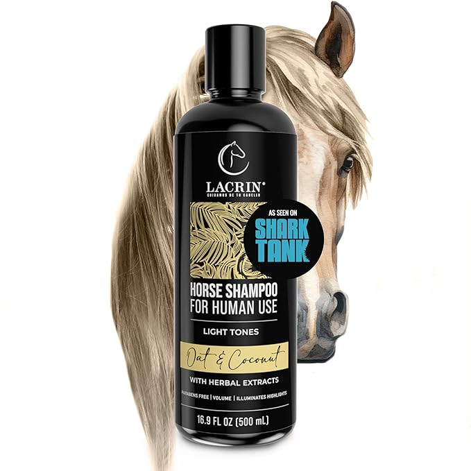 Oat and Coconut Horse Shampoo for Human Use – As Seen on Shark Tank – Gentle, Hydrating, Paraben-Free, Sensitive Scalp Shampoo for Hair Growth & Strengthening, 16.9 Fl Oz, 1-Pack