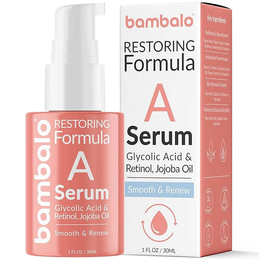 Glycolic Acid Serum - With Witch Hazel, Retinol, Jojoba Oil, Aloe Vera & Botanical Extracts - Resurface Texture & Brighten Skin Tone - 1 FL OZ / 30ML