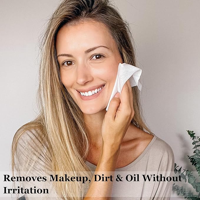 Mivida Hypoallergenic Makeup Remover Wipes with Hyaluronic Acid | Dermatologist-Tested, Biodegradable & Gentle on All Skin Types | Fragrance-Free & Alcohol-Free, 25 Count