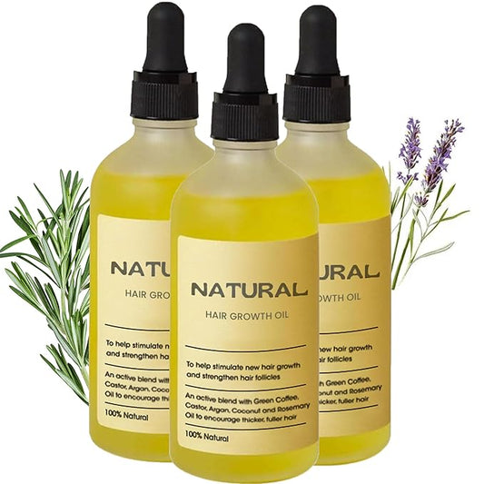 Hair Growth Oil，hair Growth Serum，100% Natural Rosemary Oil ，Improve Your Scalp Health & Forces Hair Growth Naturally Inunder (3PCS)