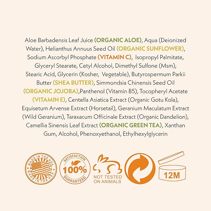 Eve Hansen Vitamin C Face Moisturizer - Lightweight Hydrating Cream with Vitamin B, Green Tea, Jojoba Oil - Cruelty-Free & Natural Ingredients - 4 oz