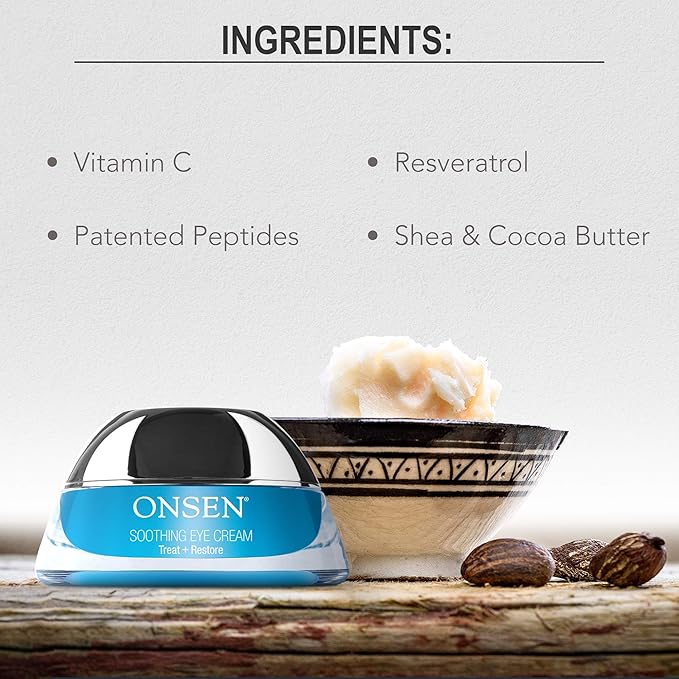 Onsen Secret Under Eye Cream Anti Aging Eye Cream Treatment Gel Sacred Japanese Hot Spring Minerals for Wrinkles and Dark Circles, Firming Eye Cream for Morning & Night (30 ml)